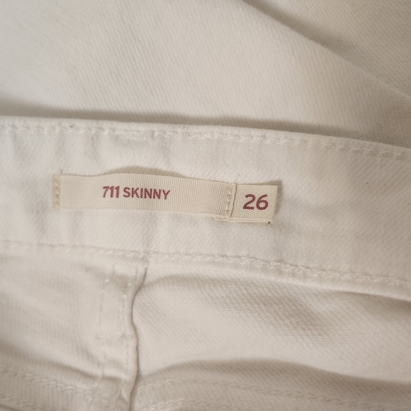 Levi's 711 Skinny Jeans White Sz 26 - Picture 5 of 10